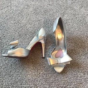 Silver high heels